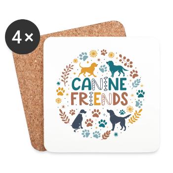 Canine friendships in a circle - Coasters (set of 4) - white - Front