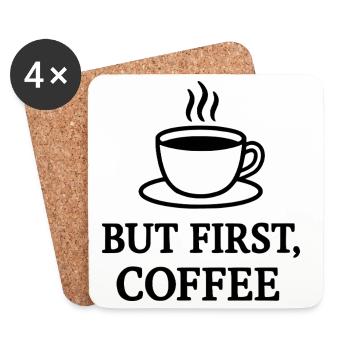 mais d’abord le café - Dessous de verre (lot de 4) - blanc - Devant