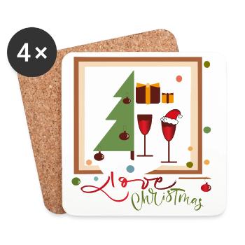 Winterzauber Christmas - Untersetzer (4er-Set) - Weiß - Vorne