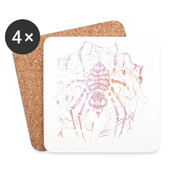 Skeleton Spider - Coasters (set of 4) - white - Front