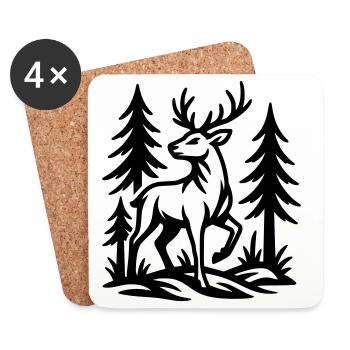 roe deer - Coasters (set of 4) - white - Front