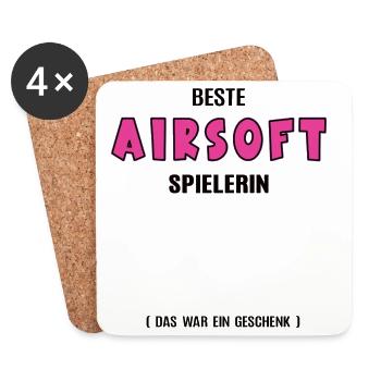 Joueur d’Airsoft Meilleur anniversaire d’Airsofter - Dessous de verre (lot de 4) - blanc - Devant