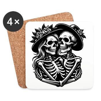 Couple of horror - Coasters (set of 4) - white - Front