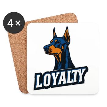Dobermann – Symbol der Loyalität | LOYALTY - Untersetzer (4er-Set) - Weiß - Vorne