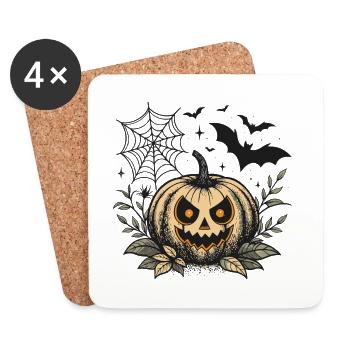 Evil Halloween Pumpkin - Coasters (set of 4) - white - Front