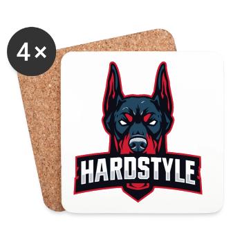 Doberman Head – HARDSTYLE - Coasters (set of 4) - white - Front