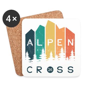 Alpen Cross 26 - Alpenüberquerung 2026 - Wandern - Untersetzer (4er-Set) - Weiß - Vorne