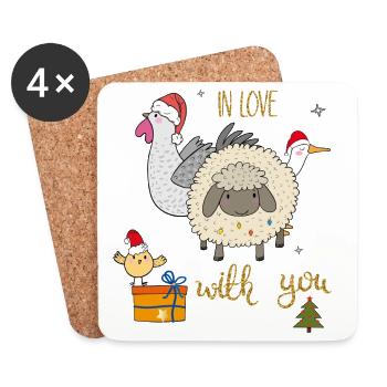 Christmas on the farm - Coasters (set of 4) - white - Front