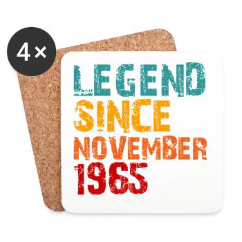 Legend 1965 Geschenke zum 60. Geburtstag für Männer Frauen 60 J - Untersetzer (4er-Set) - Weiß - Vorne