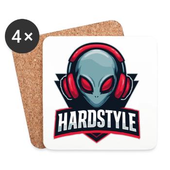 HARDSTYLE Alien Kopfhörer Motiv - Untersetzer (4er-Set) - Weiß - Vorne