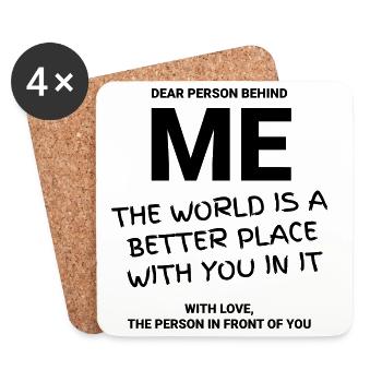 DEAR PERSON BEHIND ME - Coasters (set of 4) - white - Front