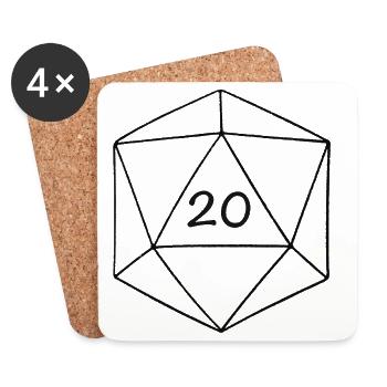 D20 - Untersetzer (4er-Set) - Weiß - Vorne