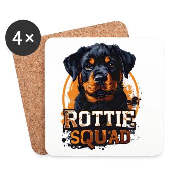 Rottie Squad – Starkes Rottweiler Design - Untersetzer (4er-Set) - Weiß - Vorne
