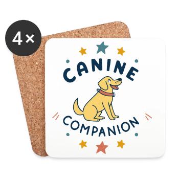 Rainbow Companion Dog - Coasters (set of 4) - white - Front