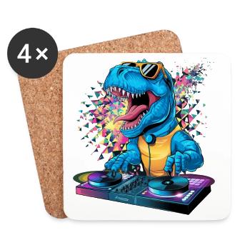 Dino DJ - Coasters (set of 4) - white - Front
