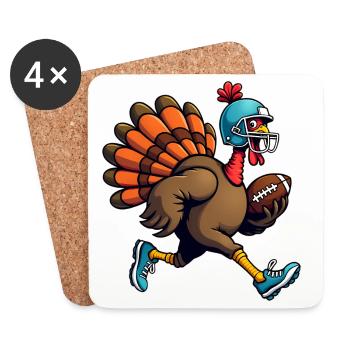 Thanksgiving Football Truthahn - Untersetzer (4er-Set) - Weiß - Vorne