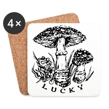 LUCKY - Coasters (set of 4) - white - Front