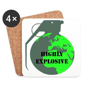 Explosive Erde - Untersetzer (4er-Set) - Weiß - Vorne