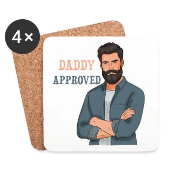 Daddy Approved Bart Mann Design - Untersetzer (4er-Set) - Weiß - Vorne