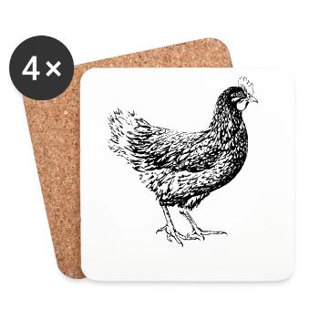 Chicken lover, Farming Family  - Coasters (set of 4) - white - Front