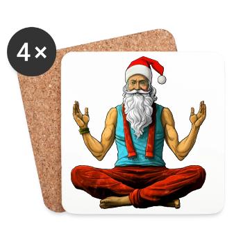 Meditation Weihnachten Yogi - Untersetzer (4er-Set) - Weiß - Vorne