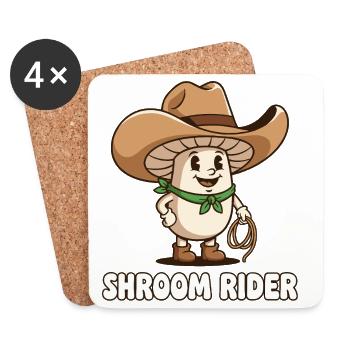 Shroom Rider Cowboy Mushroom - Untersetzer (4er-Set) - Weiß - Vorne