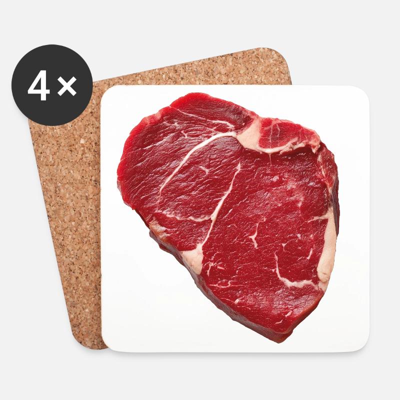 Steak - Untersetzer (4er-Set) - Weiß