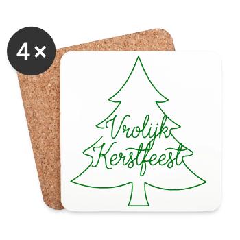 Grésillerie de Vrolijk Kerstfeest Tannenbaum holland - Dessous de verre (lot de 4) - blanc - Devant