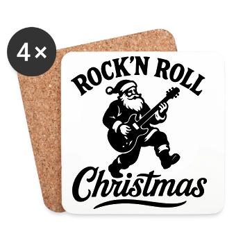 Noël à Noël weihnachten rock’n roll Santa - Dessous de verre (lot de 4) - blanc - Devant