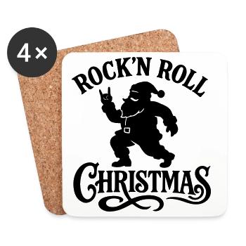 Noël à Noël weihnachten rock’n roll Santa - Dessous de verre (lot de 4) - blanc - Devant