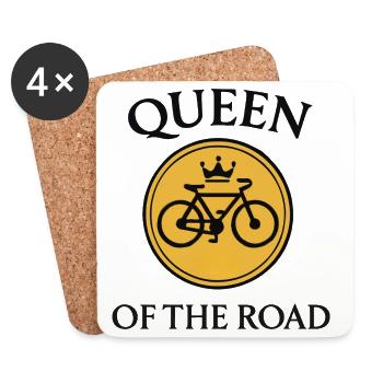 Fahrrad Königin  - Untersetzer (4er-Set) - Weiß - Vorne