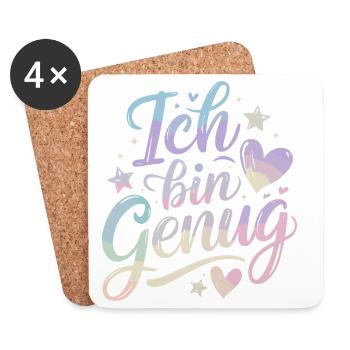I'm Enough Pastel Selflove Self Love - Coasters (set of 4) - white - Front