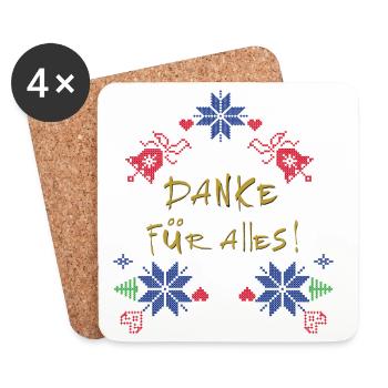 Merci pour tout - Dessous de verre (lot de 4) - blanc - Devant