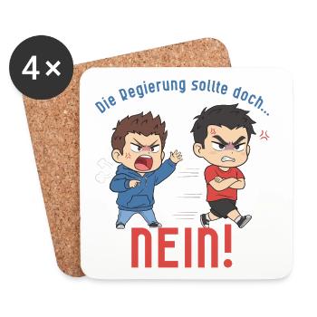 Die Regierung sollte doch... NEIN! - Untersetzer (4er-Set) - Weiß - Vorne