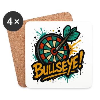 Dart Bullseye - Untersetzer (4er-Set) - Weiß - Vorne