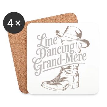 Line Dancing Grandma - Coasters (set of 4) - white - Front