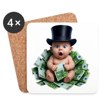 BORN TRADER - baby & kids - Dessous de verre (lot de 4) - blanc - Devant