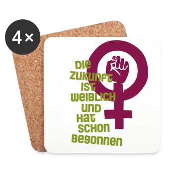 Die Zukunft ist weiblich - Untersetzer (4er-Set) - Weiß - Vorne