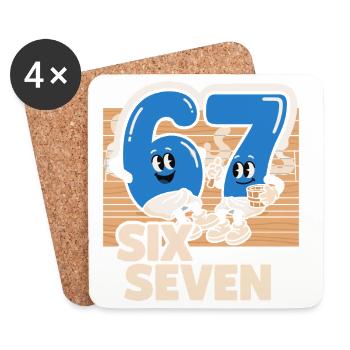 67 Six Seven meme Sauna Spa - Italian Lust - Coasters (set of 4) - white - Front