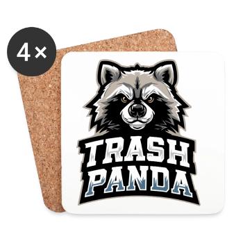 Trash Panda Waschbär Emblem - Untersetzer (4er-Set) - Weiß - Vorne
