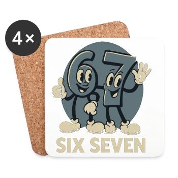 67 Six Seven 6-7 Funny Gift Cute - Coasters (set of 4) - white - Front