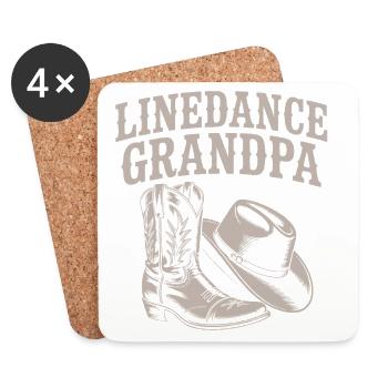 Linedance Opa Boots - Untersetzer (4er-Set) - Weiß - Vorne