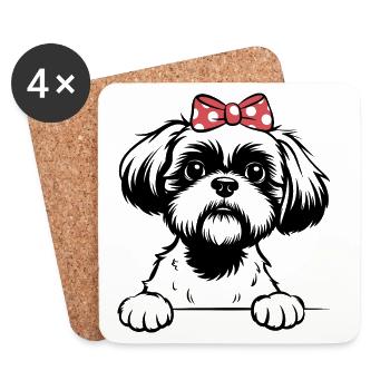 Shih Tzu - Coasters (set of 4) - white - Front