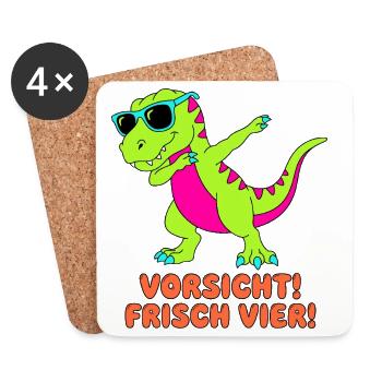 Méfiez-vous du Fresh Four qui fait du dab à Dino - Dessous de verre (lot de 4) - blanc - Devant