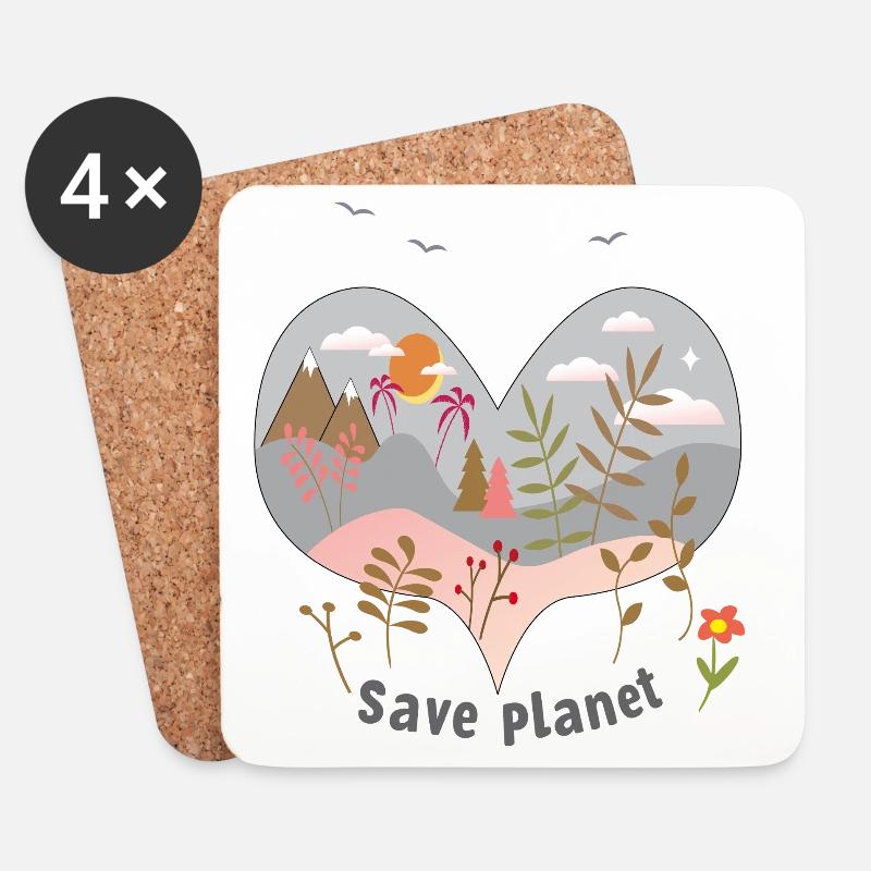 save planet - Untersetzer (4er-Set) - Weiß