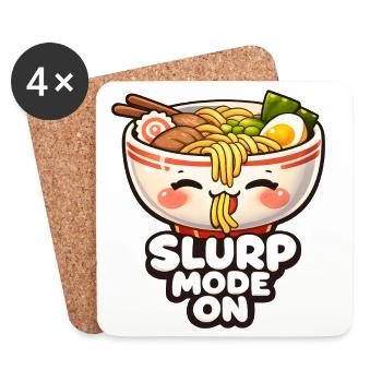 Ramen Slurp Mode On - Coasters (set of 4) - white - Front