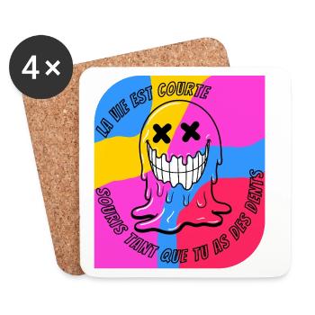 life is short. POP - Coasters (set of 4) - white - Front