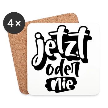 Jetzt oder Nie - Untersetzer (4er-Set) - Weiß - Vorne