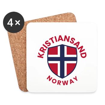 Kristiansand-Norwegen-Schildemblem - Untersetzer (4er-Set) - Weiß - Vorne