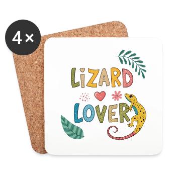 Lizard Lover — Tropische Farben - Untersetzer (4er-Set) - Weiß - Vorne